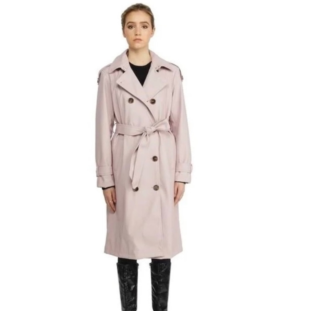 Badgley Mischka Blush Vegan Leather Trench- NWT